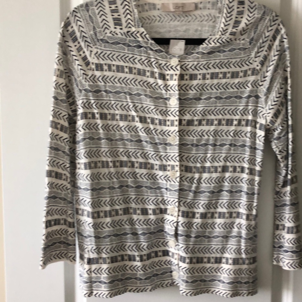 NWT Cream and Navy Cardigan